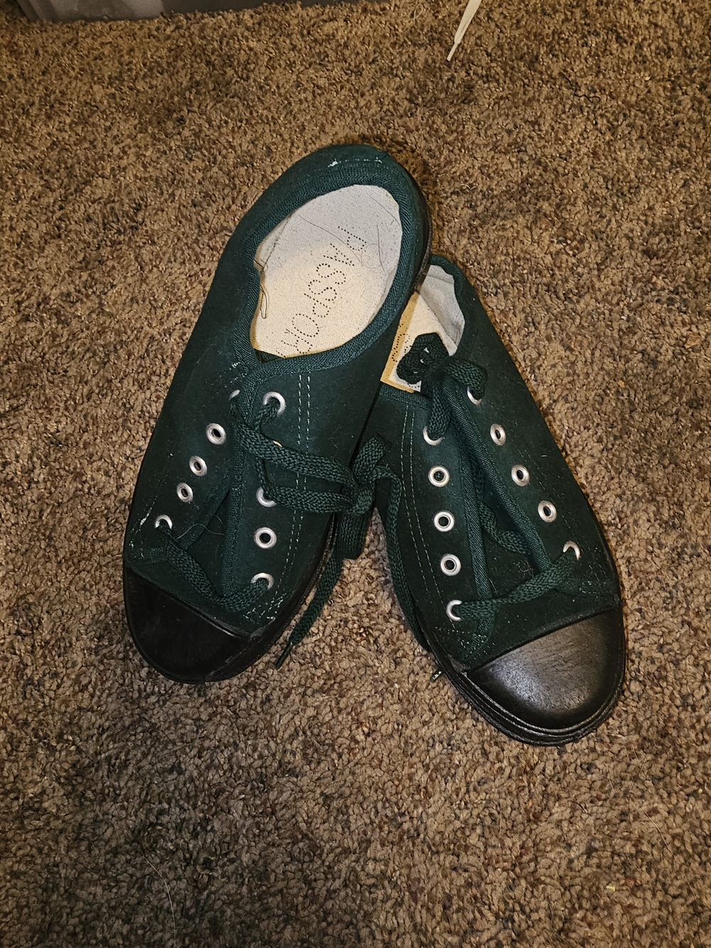 Passport Dark Green Canvas Lace-Up Women's Athletic Sneakers